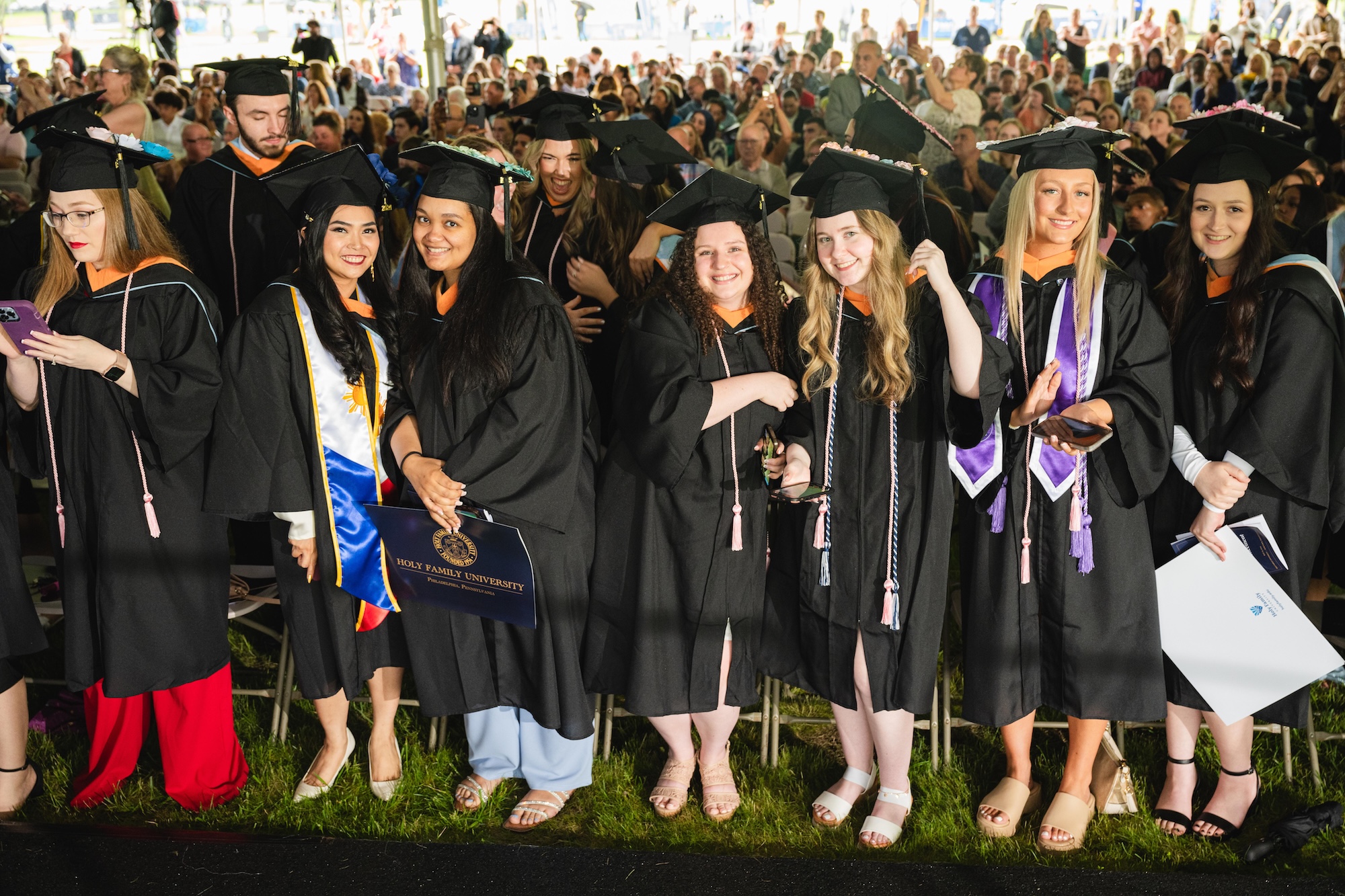 HFU students celebrating graduation at commencement