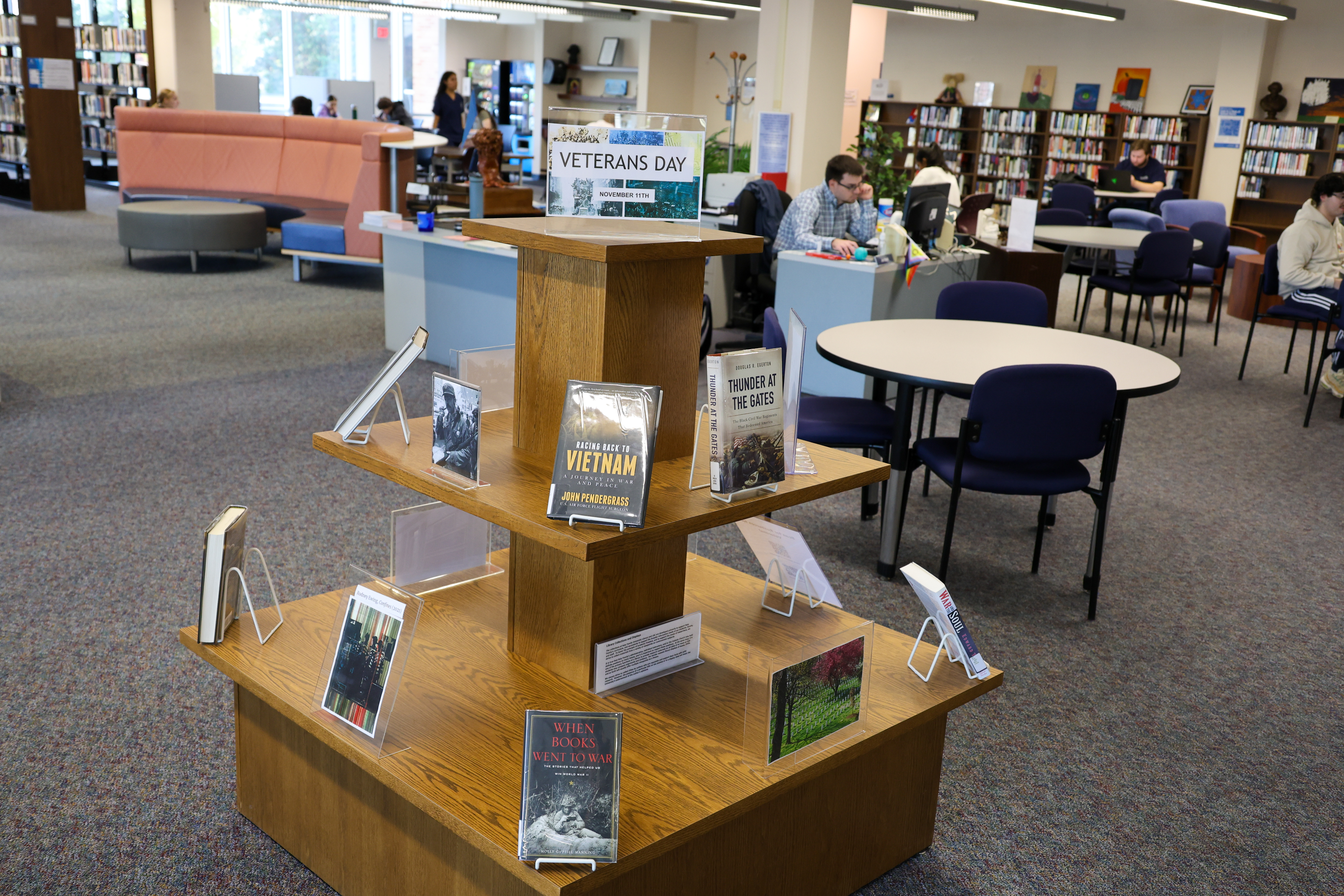 Library Veterans Day display