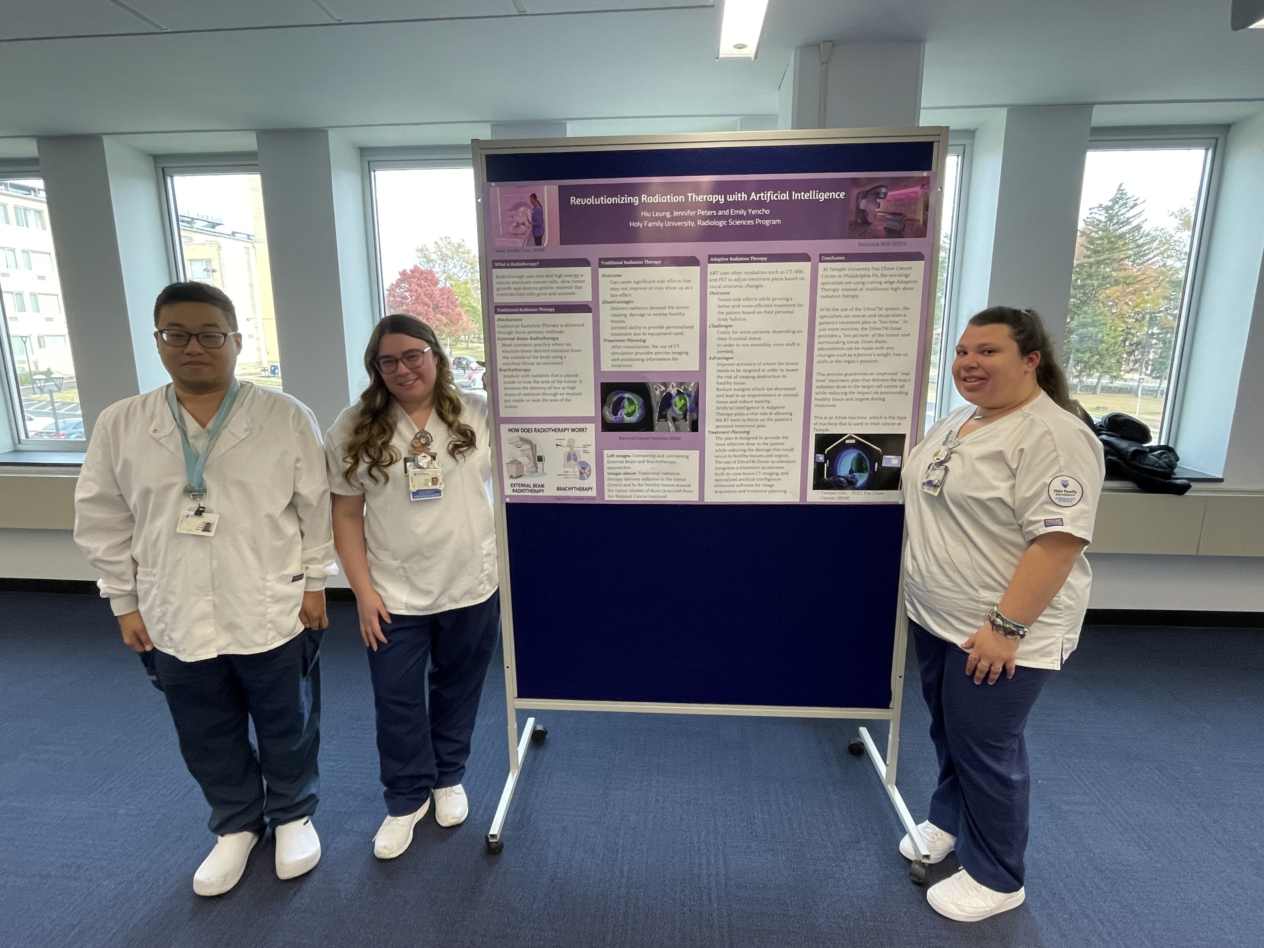 Students present poster on radiation therapy and AI