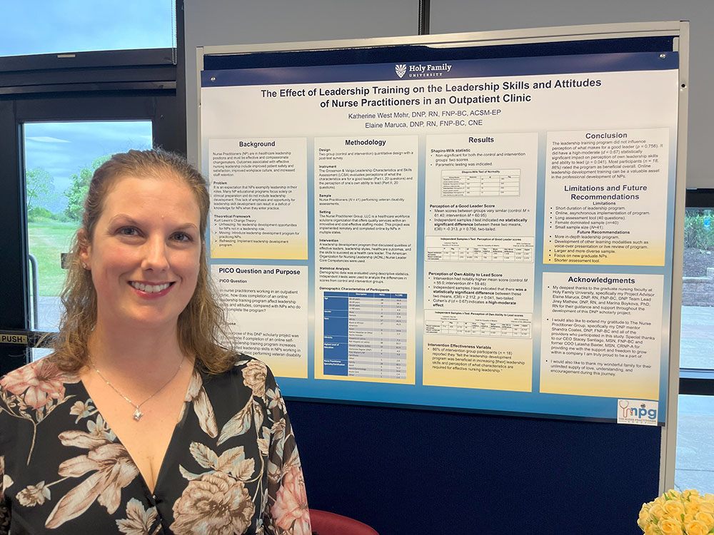 Group of HFU students at Spring 2024 DNP Poster Presentation Event
