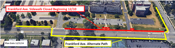 Diagram of Frankford Avenue closure