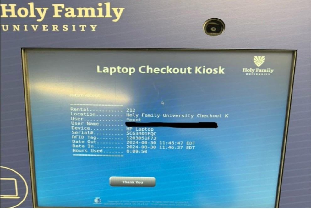 Kiosk return receipt image