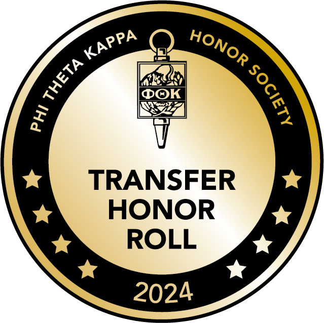 Phi Theta Kappa Honor Society's Transfer Honor Roll Award for 2024