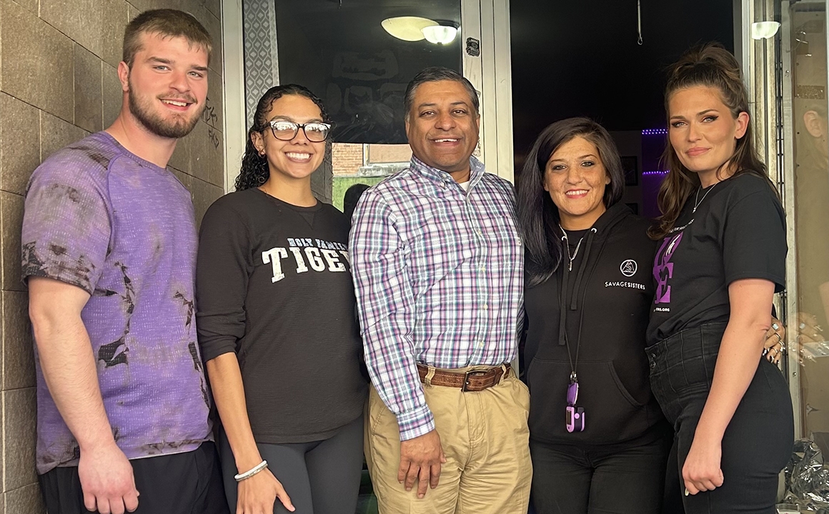 Dr. Rahul Gupta meets with Holy Family University nursing students