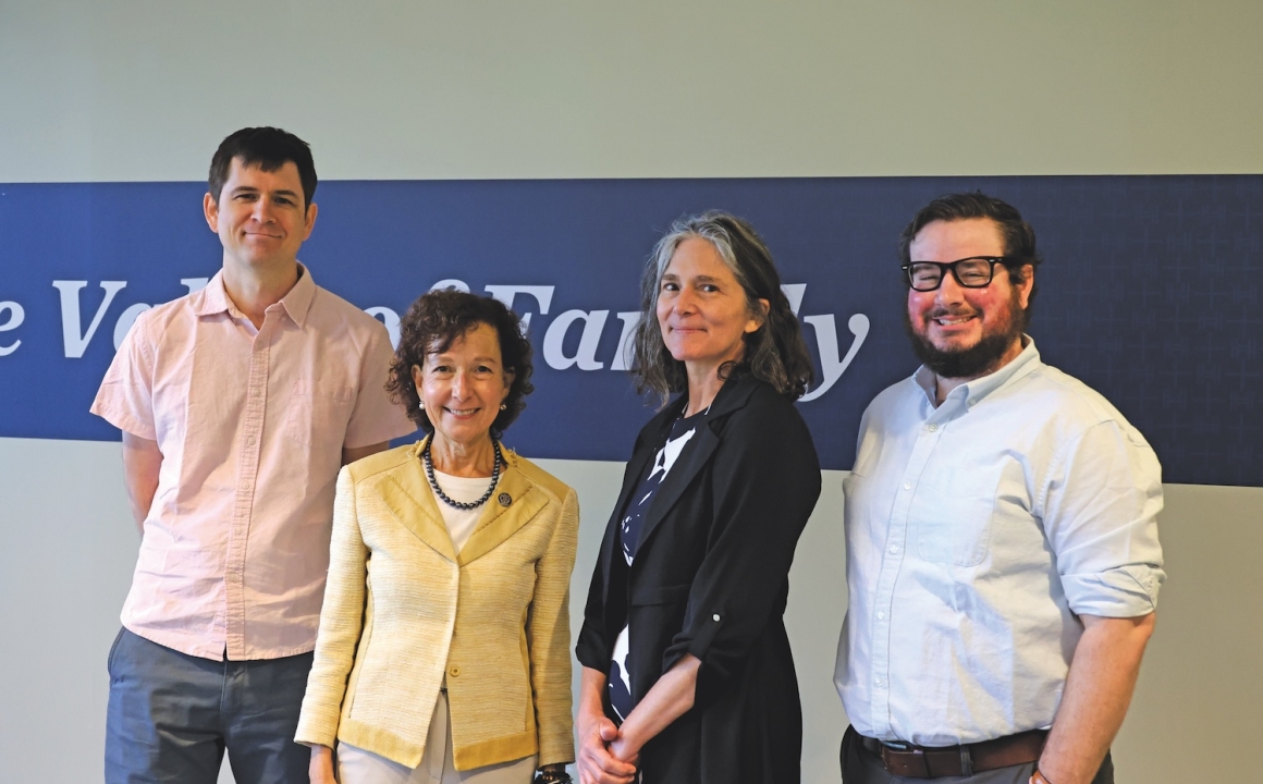 President Dr. Prisco with the three lead researchers