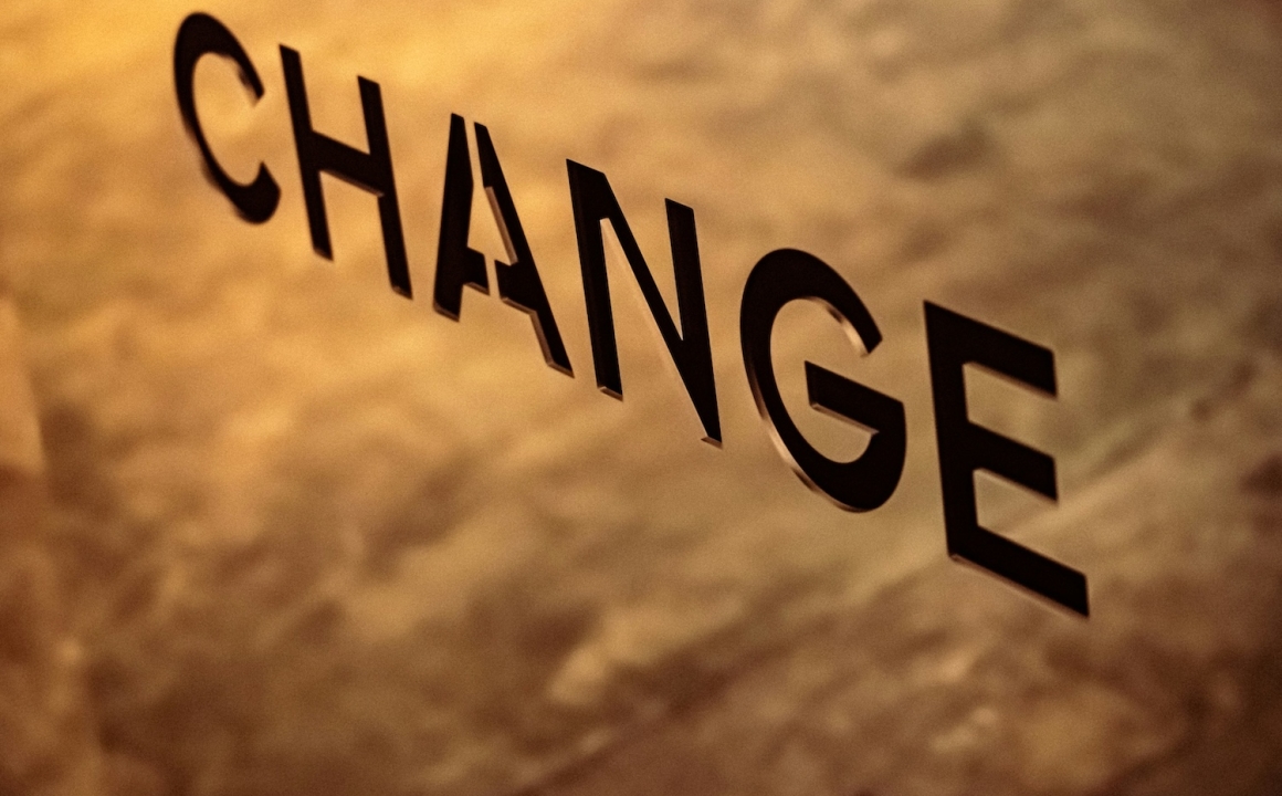 Graphic with the word "Change" written in large text