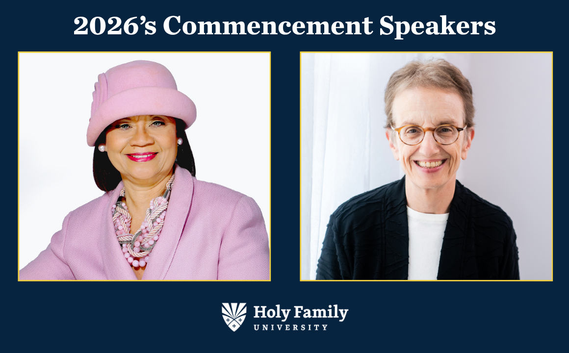 Honorary degree recipients The Rev. Dr. Lorina Marshall-Blake, MGA, FAAN, (left) and Sister Ilia Delio, OSF, Ph.D.