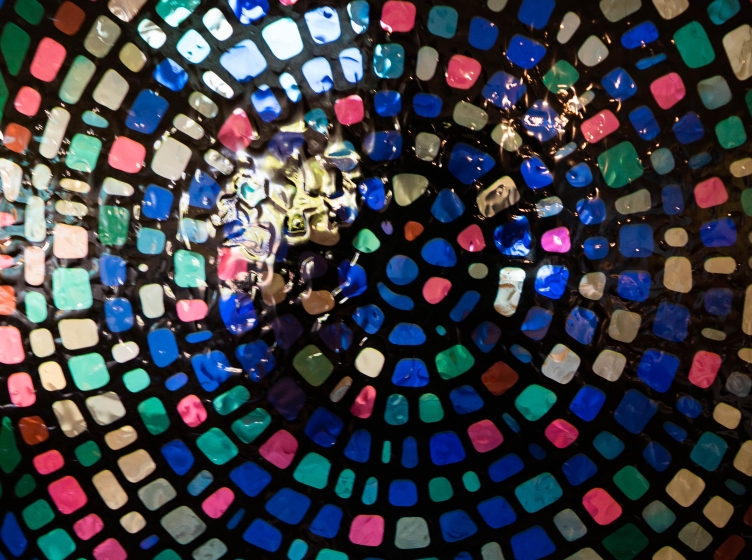 Stained glass pattern in the Campus Center chapel