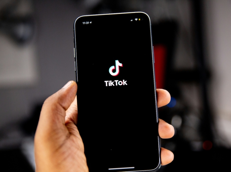 Mobile device with Tik Tok app open