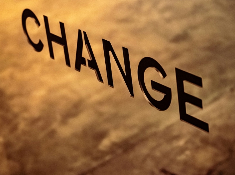 Graphic with the word "Change" written in large text